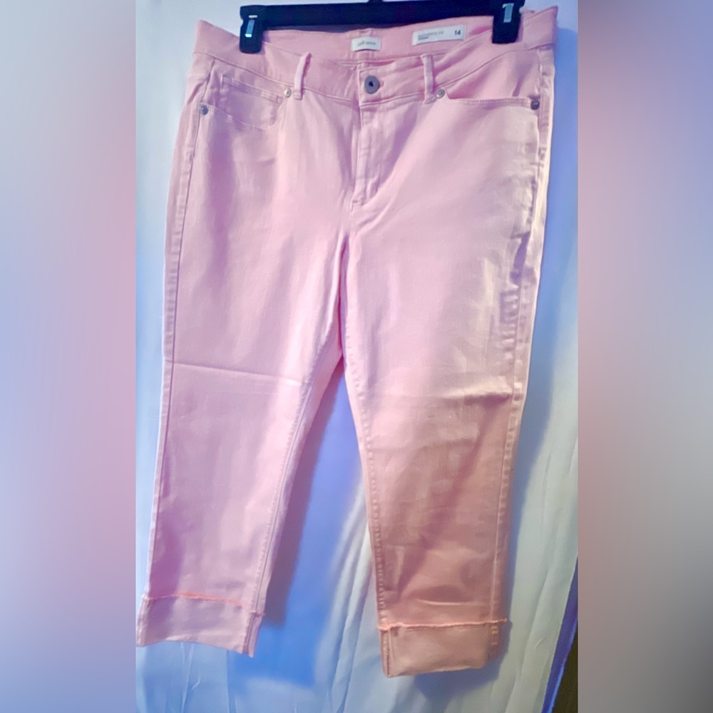 NWT J. Jill Authentic Fit Cropped Jeans in Light Seashell - Size 14